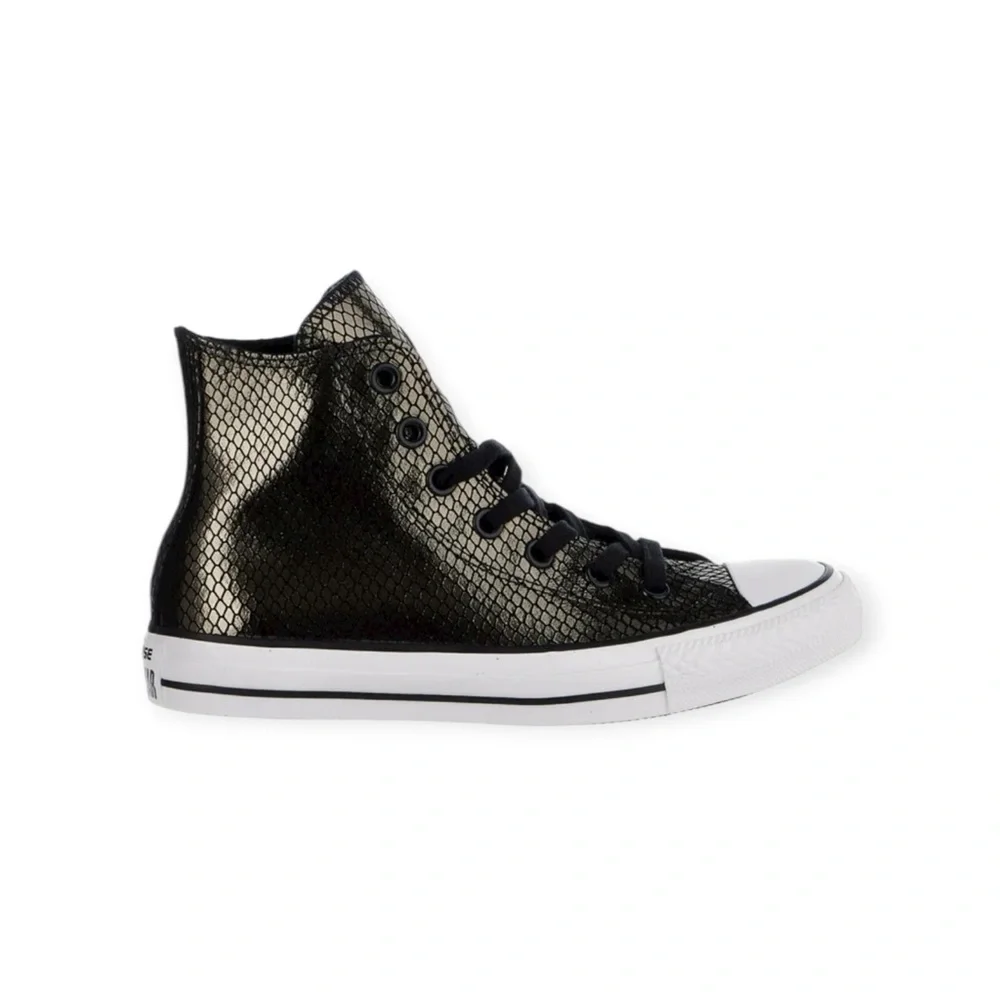 new Converse ✪ CTAS Metallic Snake Hi Top Sneaker ✪ Black Iridescent Sheen ✪ 8M - Picture 2 of 16